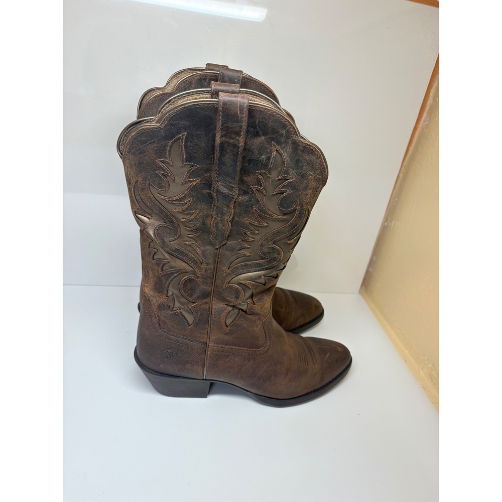 Ariat Womens 9B Heritage Retro Round Toe Cowboy Boots Sassy Brown 10063859